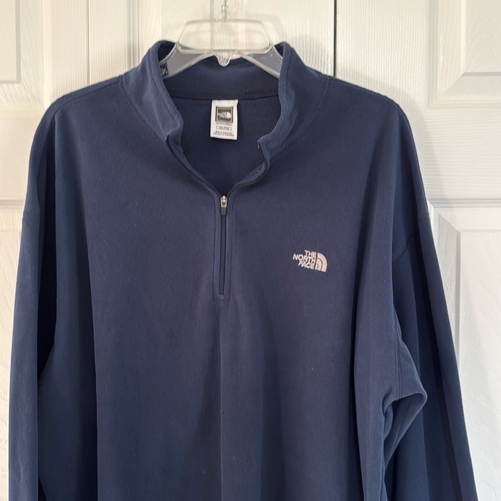 *LIKE NEW* The North Face Men's TKA 100 1/4 Zip Pullover Fleece- Navy Blue- XXL